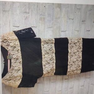 Taylor Nordstrom Lace Striped Dress